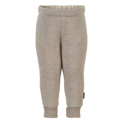 Dětské kalhoty merino fleece Mikk-Line - béžové Melange Offwhite