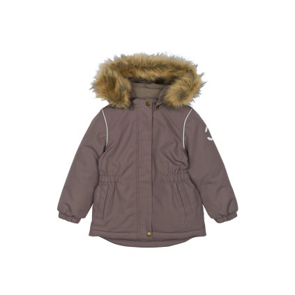 Dětská zimní bunda s umělou kožešinou 11107 Mikk-line - hnědá Sparrow