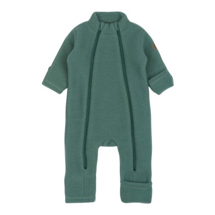 Merino overal s dvojitým dlouhým zipem Mikk-Line - Balsam Green