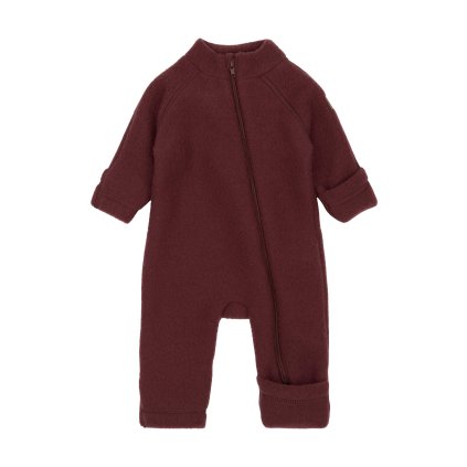 Merino overal s dvojitým dlouhým zipem Mikk-Line - Rum Raisin