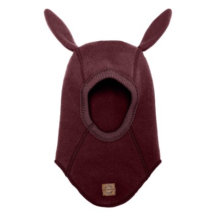 Merino kukla dětská s oušky hnědá Melange Offwhite Bunny Rum Raisin