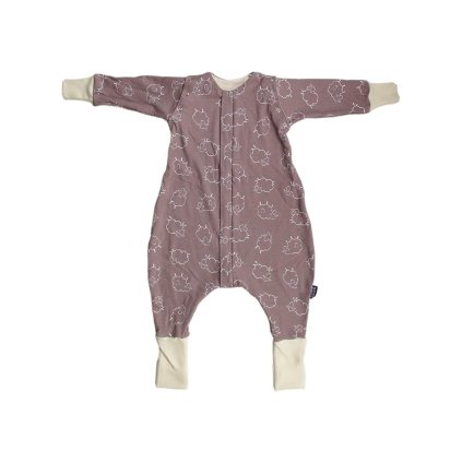 Merino spací pytel s nožičkami a rukávy pro děti Kaarsgaren® - hnědé ovečky