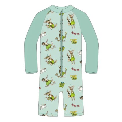 Dětský UV overal s dlouhým rukávem Geggamoja - barva modrá Pettson and Findus