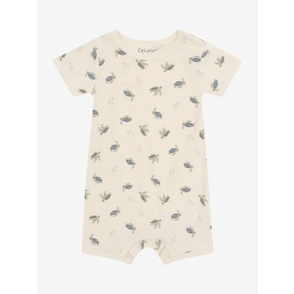 Dětský letní overal z bambusu a bavlny se vzorem CeLaVi - želva
