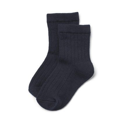 Children's merino socks Wheat - Vilde blue