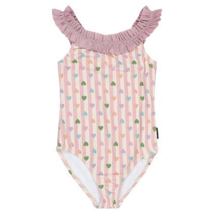 Dětské dívčí plavky Mikk-Line - 1010ML Heart AOP