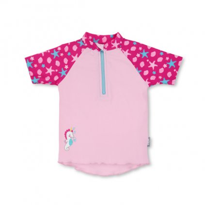 Dětské UV tričko s krátkým rukávem růžové mořský koník Sterntaler