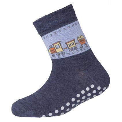 Non-slip merino socks with train SAFA