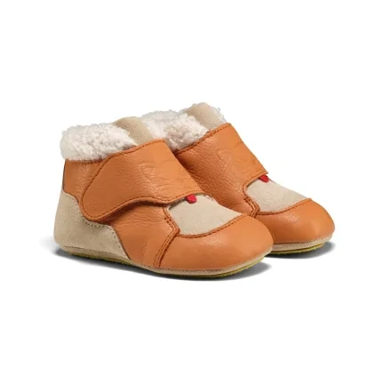 Dětské kožené barefoot capáčky s teplým kožíškem - Affenzahn Growy Cat