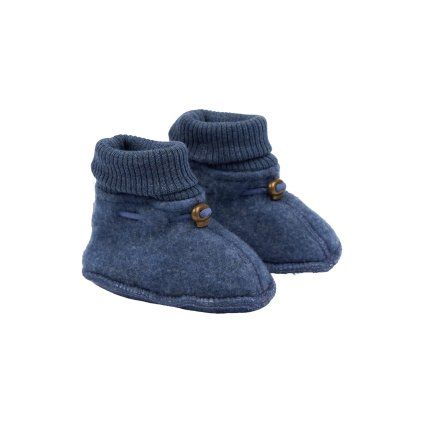 Dětské merino capáčky Mikk-Line - modré Blue Melange
