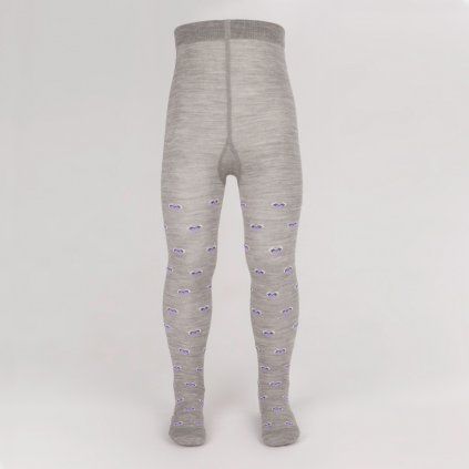 Merino tights with small hearts grey SAFA