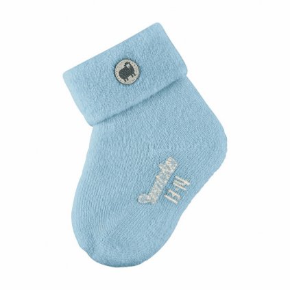 Plyšové dětské vlněné merino ponožky modré Sterntaler