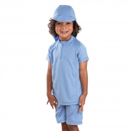 Dětská UV souprava s krátkým rukávem modrá Geggamoja