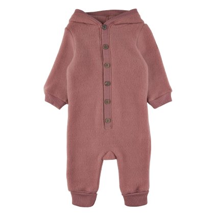 Merino overal na knoflíky tmavě růžový Burlwood Mikk-Line