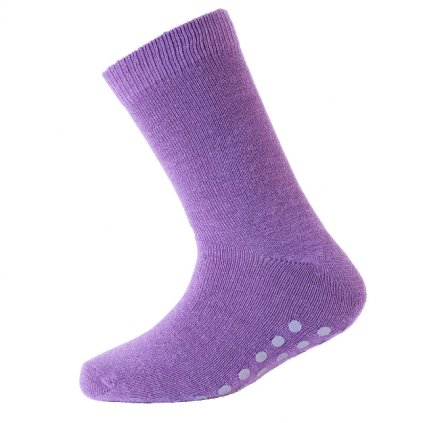 Dva páry dětské protiskluzové merino ponožky RUMLE fialové SAFA