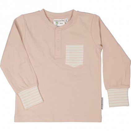 Dětské triko s dlouhým rukávem 100% organická bavlna GOTS Light pink Geggamoja