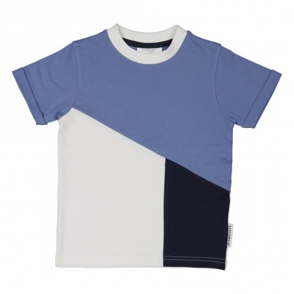 Dětské triko s krátkým rukávem organická bavlna GOTS Blue Geggamoja