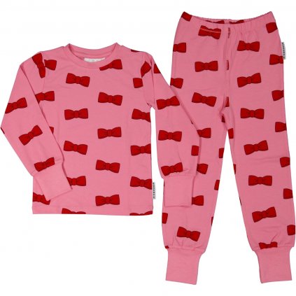 Bambusové dvoudílné pyžamo rostoucí růžové Bow Geggamoja