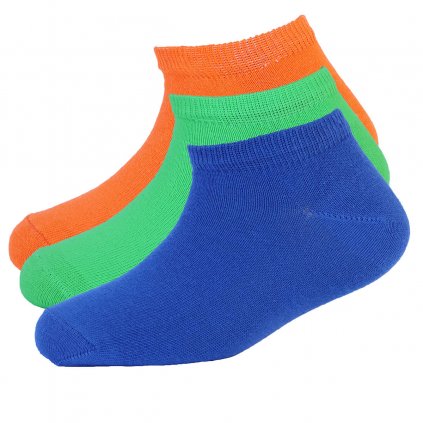 Dětské kotníčkové ponožky z bavlny modré výhodné balení 3 páry KNALL SAFA