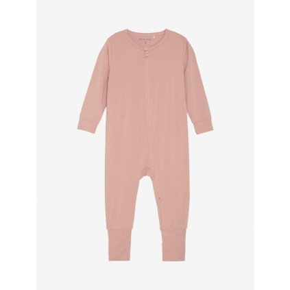 Rostoucí bambusové pyžamo na zip overal růžová barva Misty Rose MINYMO
