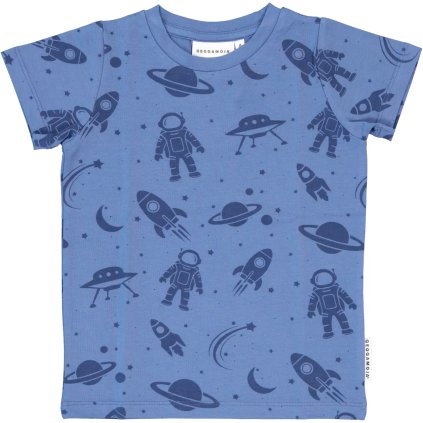 Dětské bambusové tričko s krátkým rukávem Blue astronaut Geggamoja