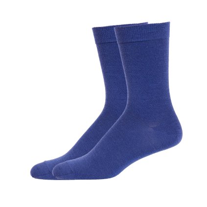 2 páry pánské merino ponožky jednobarevné modré MATTIS SAFA