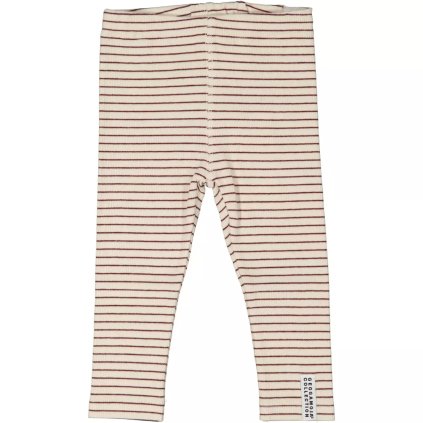 Dětské legíny organická bavlna GOTS Burgundy stripe Geggamoja