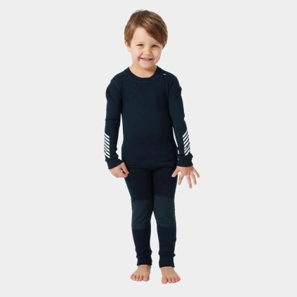 Dětské termoprádlo z merino vlny Helly Hansen GRAPHIC LIFA set NAVY