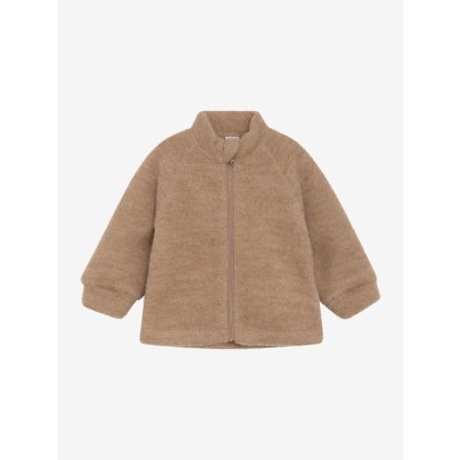 Dětská merino mikina na zip hnědá Woodsmoke CeLaVi