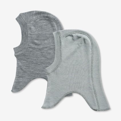 Kukla z merino vlny 2 kusy šedá cloudy sky stripe FELIX WHEAT