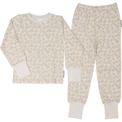 Bambusové dvoudílné pyžamo rostoucí Soft beige leo Geggamoja