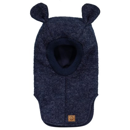 Merino kukla dětská s oušky dvouvrstvá modrá Blue Nights Mikk Line
