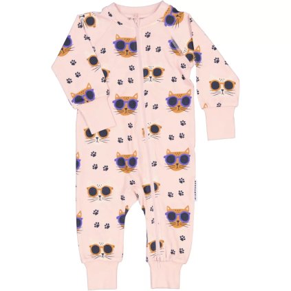 Bambusové rostoucí pyžamo (overal) Pink Cool Cats Geggamoja
