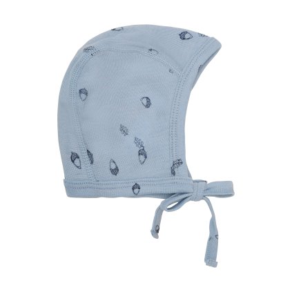 Zavazovací čepička z merino vlny a hedvábí pro děti Blue Fog modrá Fixoni