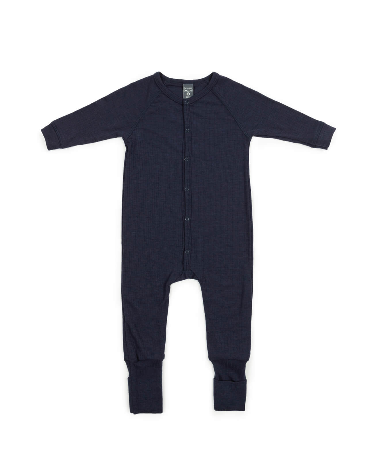 Rostoucí merino pyžamo dětské (overal) modré navy Smallstuff Velikost: 68
