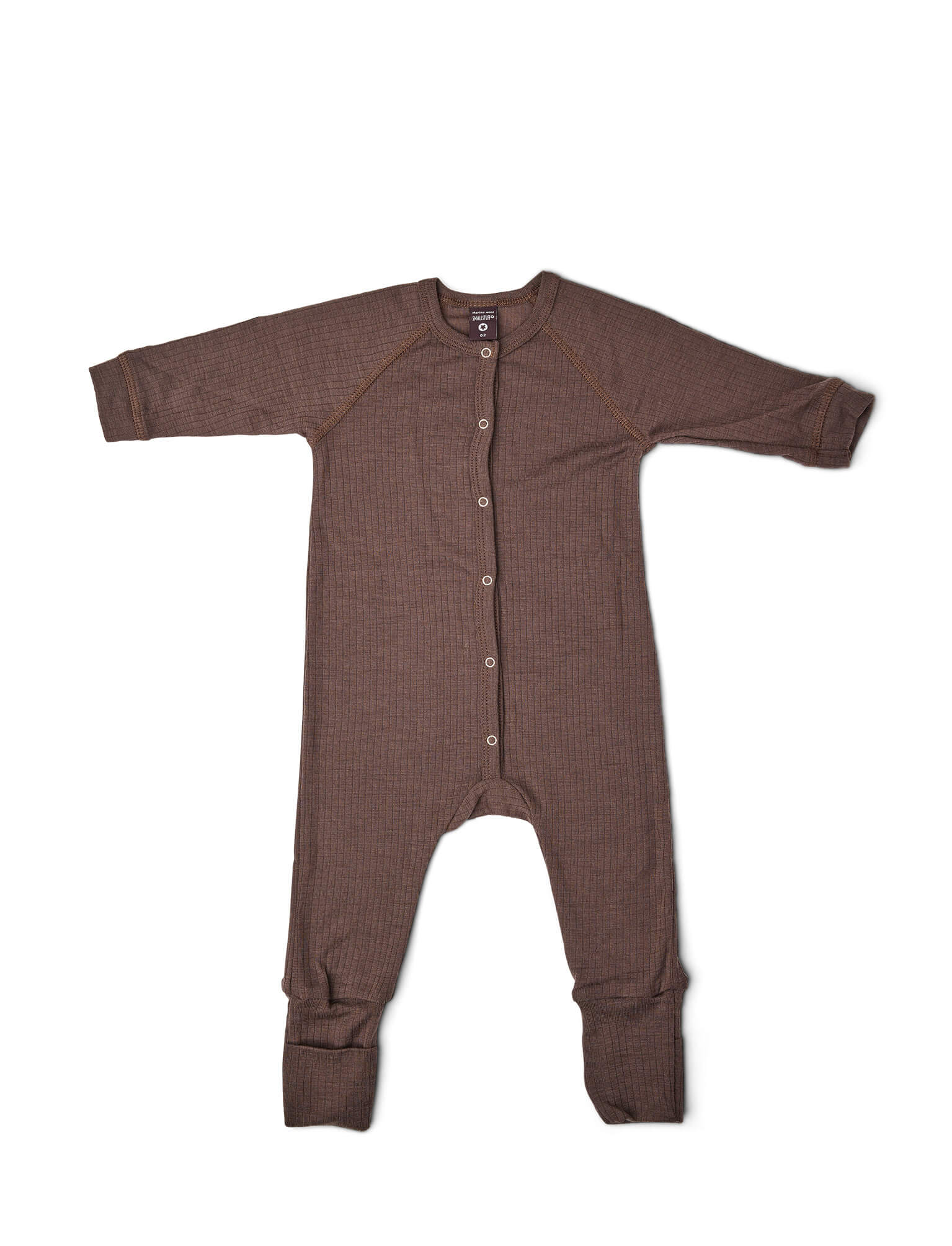 Rostoucí merino pyžamo dětské (overal) hnědé rose brown Smallstuff Velikost: 80