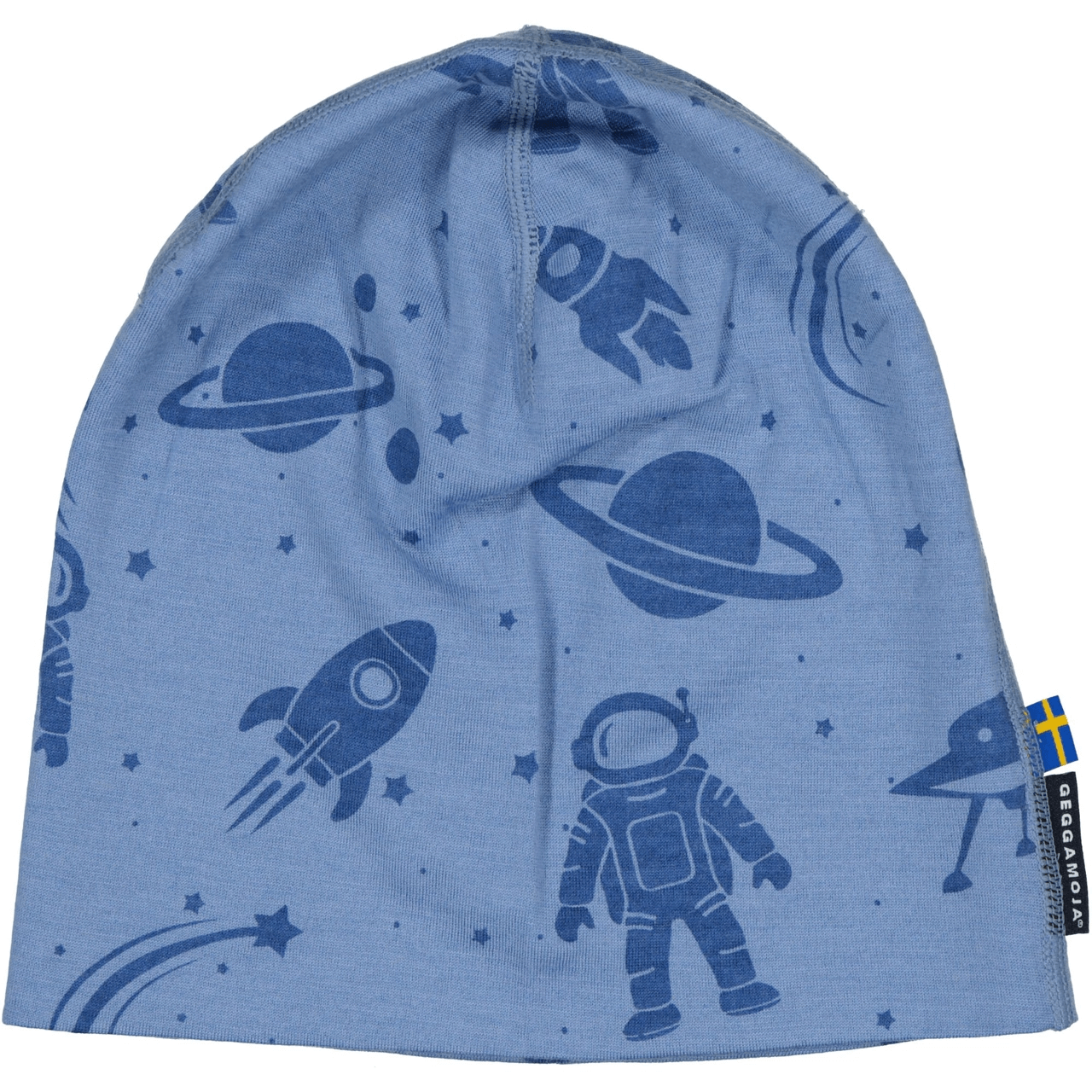 Dětská merino čepice modrá Geggamoja - Blue Astro Velikost: 48-50cm (1-2 roky) XS