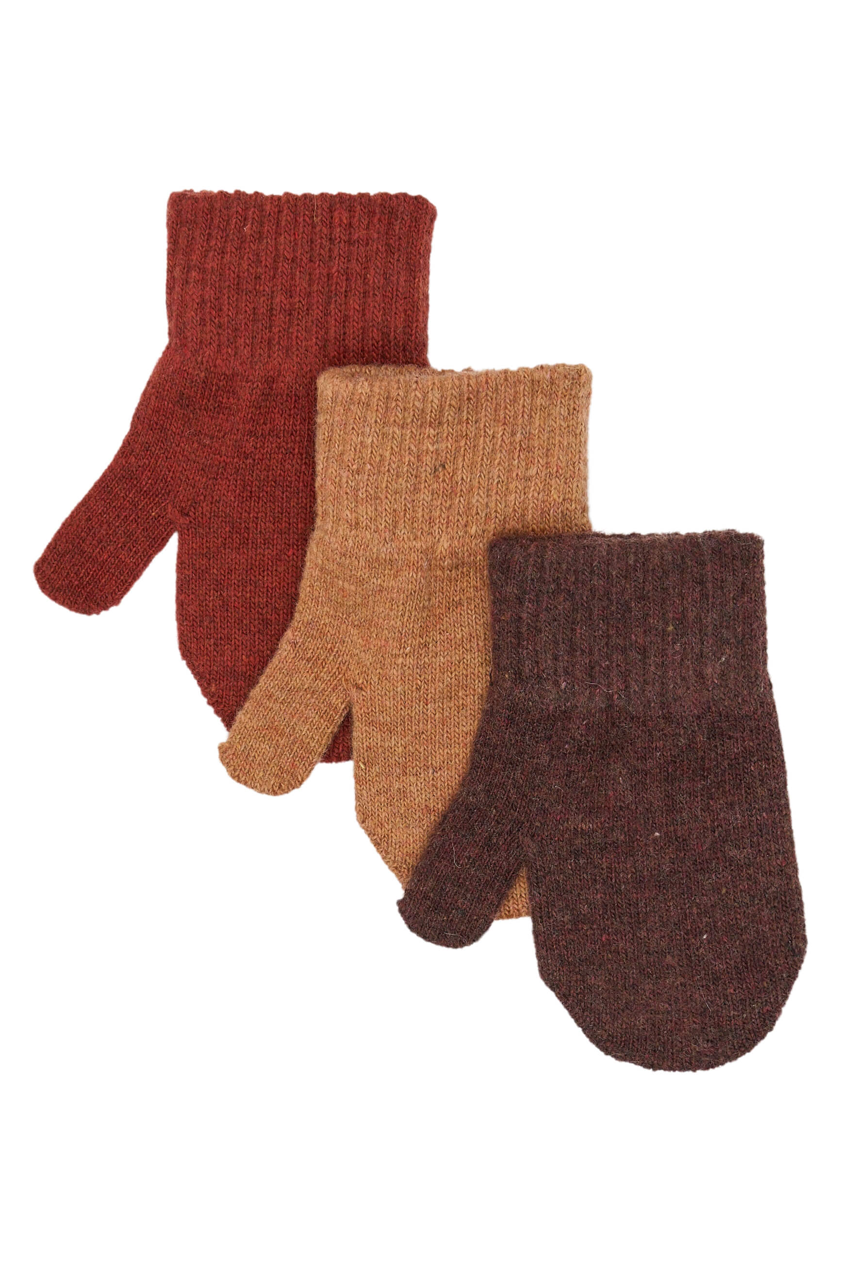 Dětské pletené vlněné palčáky sada 3ks Mikk-Line modrá/šedá/černá Velikost: 2-4 roky