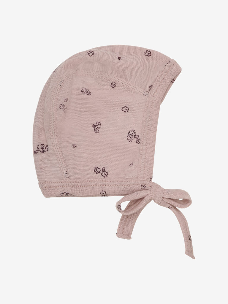 Zavazovací čepička z merino vlny a hedvábí pro děti Fixoni - růžová Pale Mauve Velikost: 44-46cm  (vel 74/80)