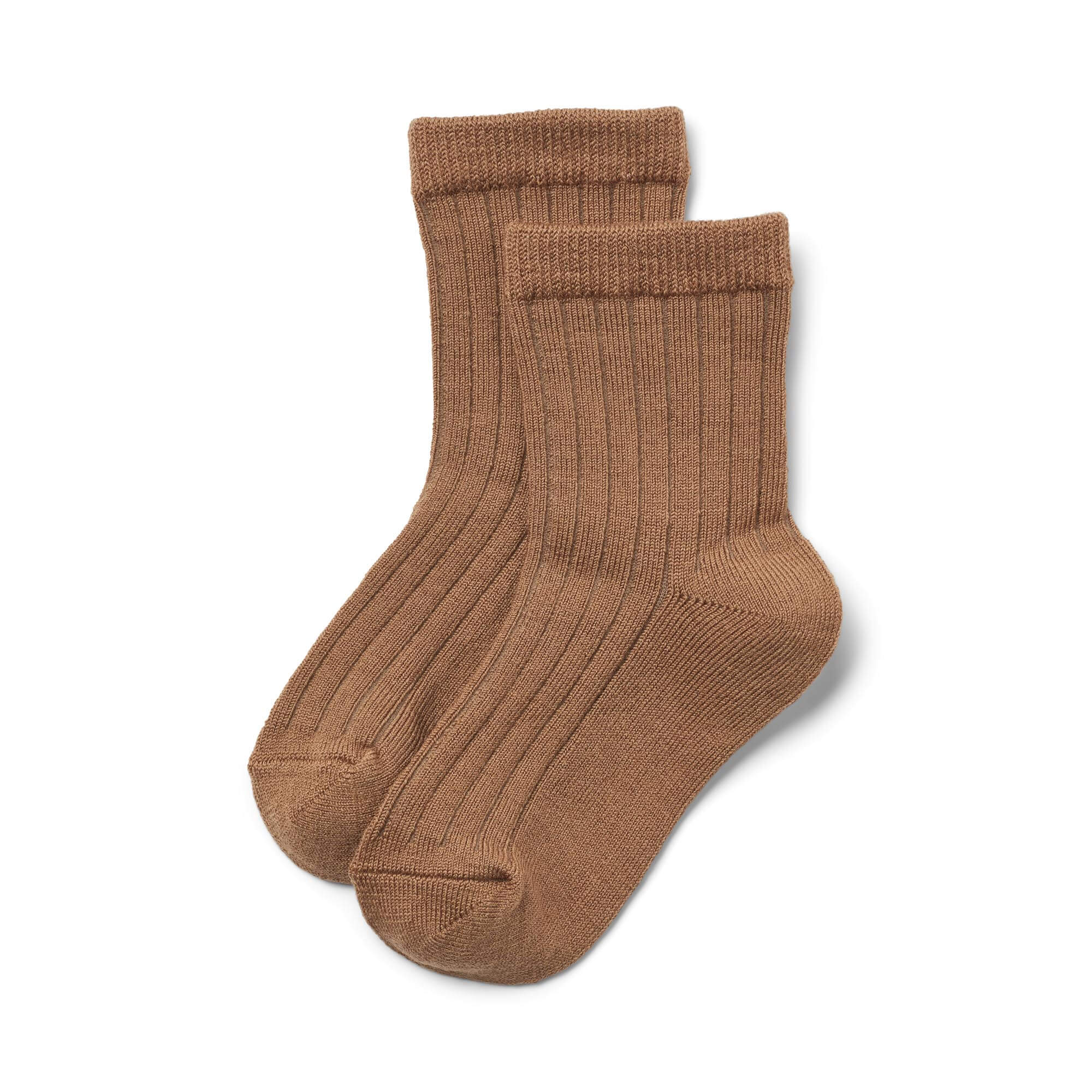 Dětské merino ponožky Wheat - Vilde hnědé caramel Velikost: 29-32