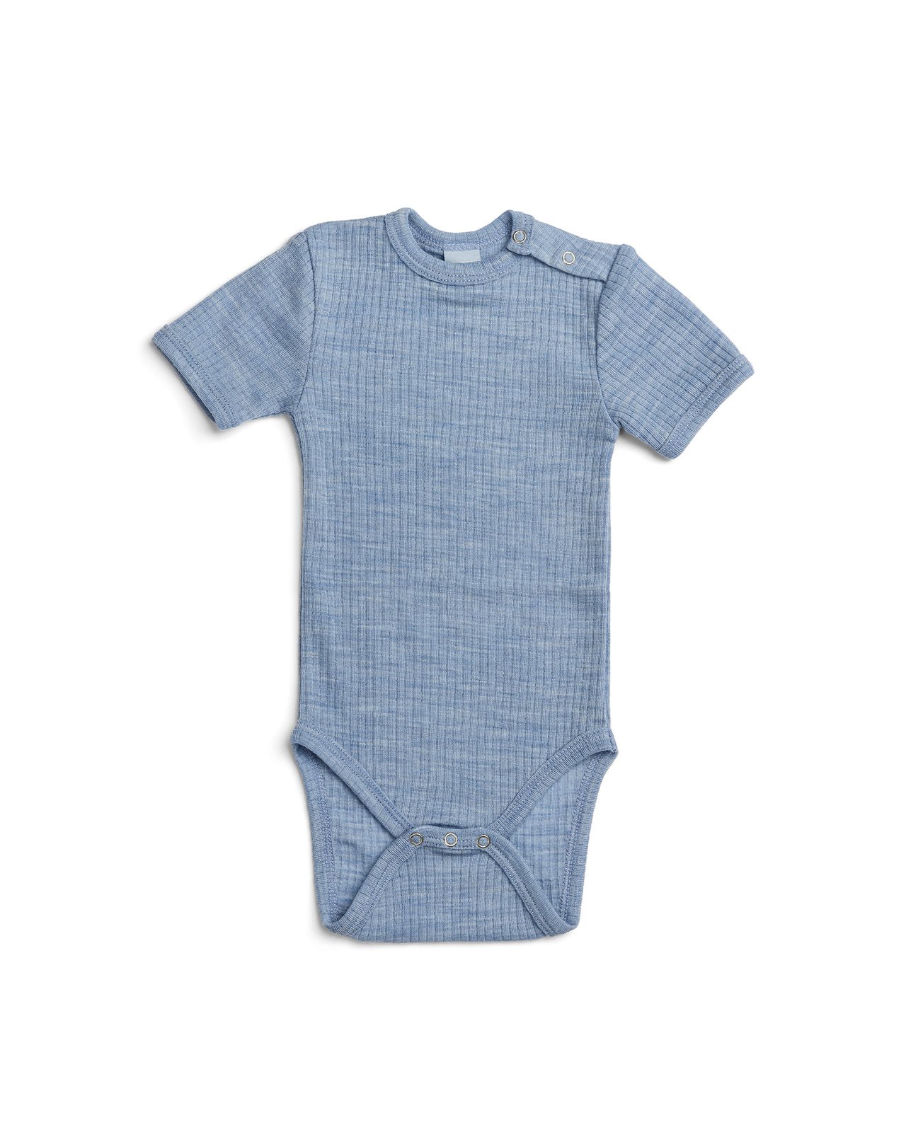 Merino body dětské krátký rukáv Smallstuff - barva modrá light blue Velikost: 98