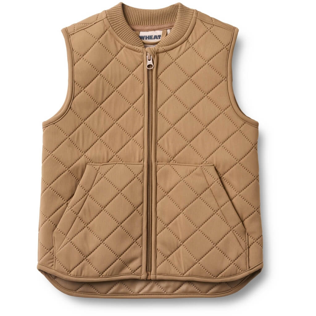 Dětská termo vesta Gilet Ede WHEAT - hnědá hazel Velikost: 128