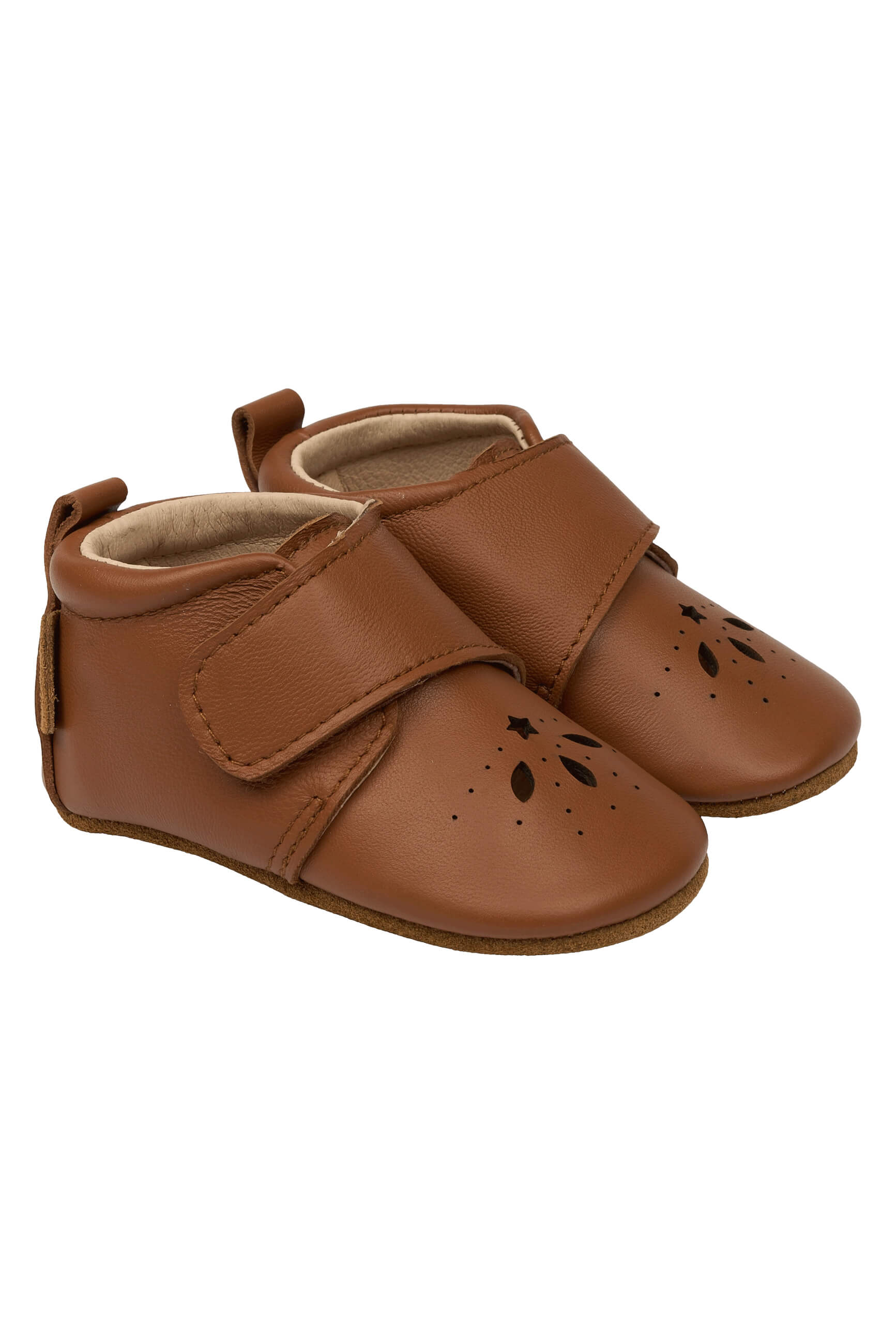 Dětské bačkůrky kožené capáčky Mikk-Line - 20015 Cognac Velikost: 18-24m