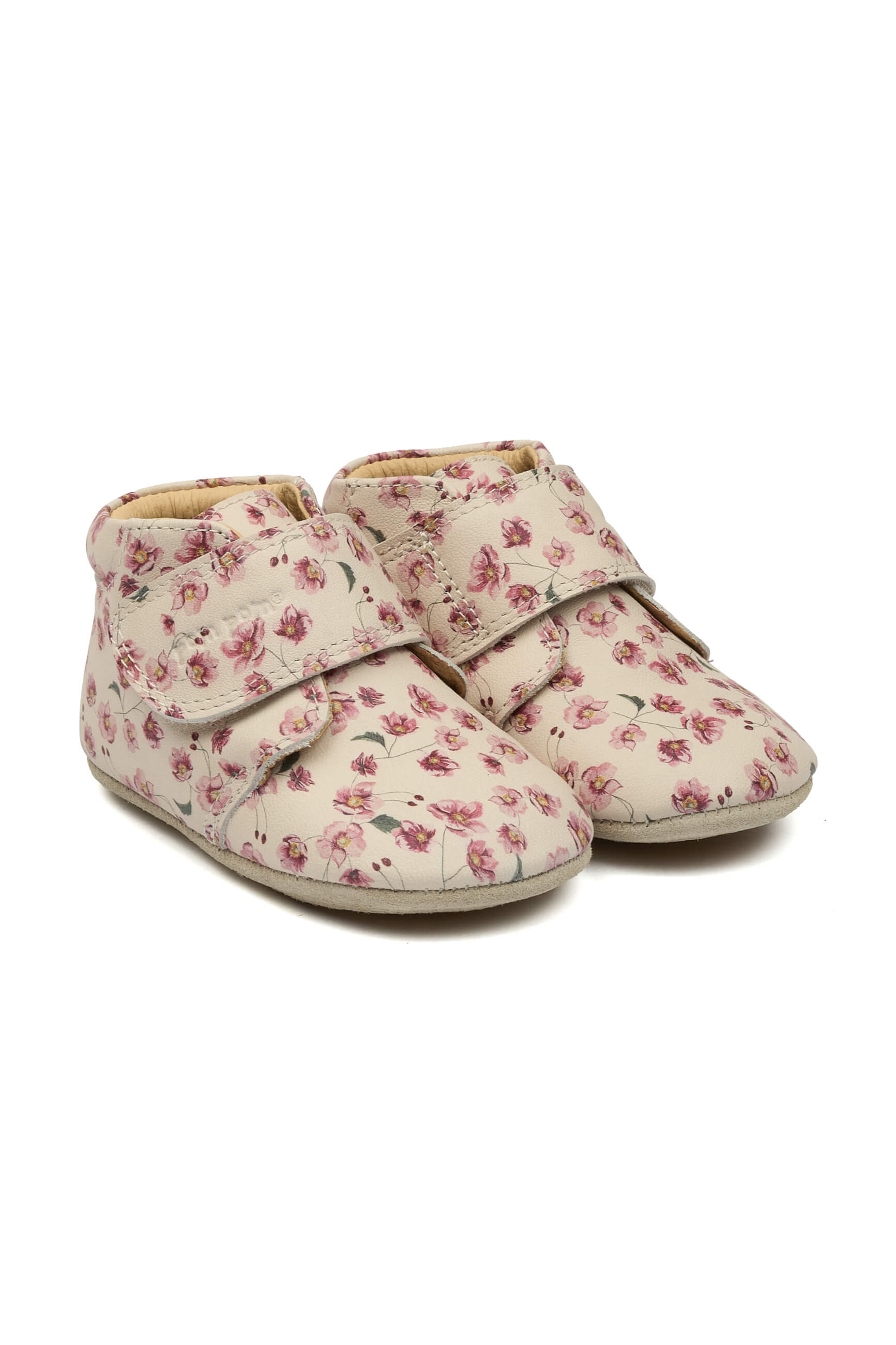 POM POM Dětské kožené barefoot capáčky Pom Pom® Beginners™ - hnědé Autumn Anemone AOP Velikost: 25