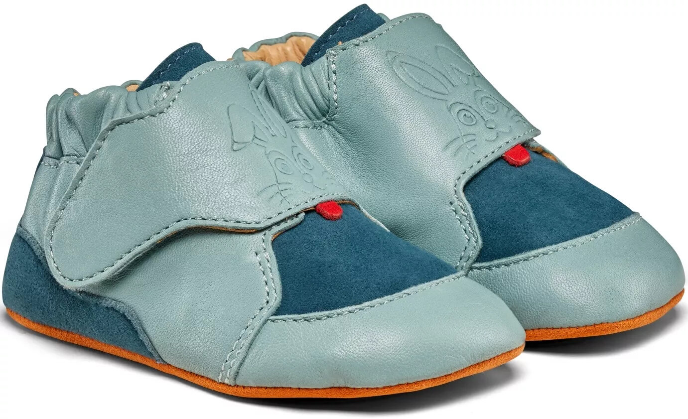 Dětské kožené capáčky s nulovým dropem Affenzahn - Bunny modré Velikost: 22/23