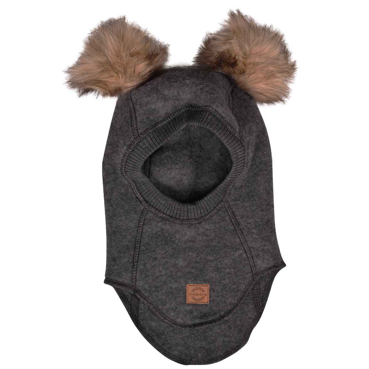 MIKK-LINE Merino kukla dětská s bambulkami dvouvrstvá béžová Melange Denver Mikk Line Velikost: 41-43cm  (vel 62/68)