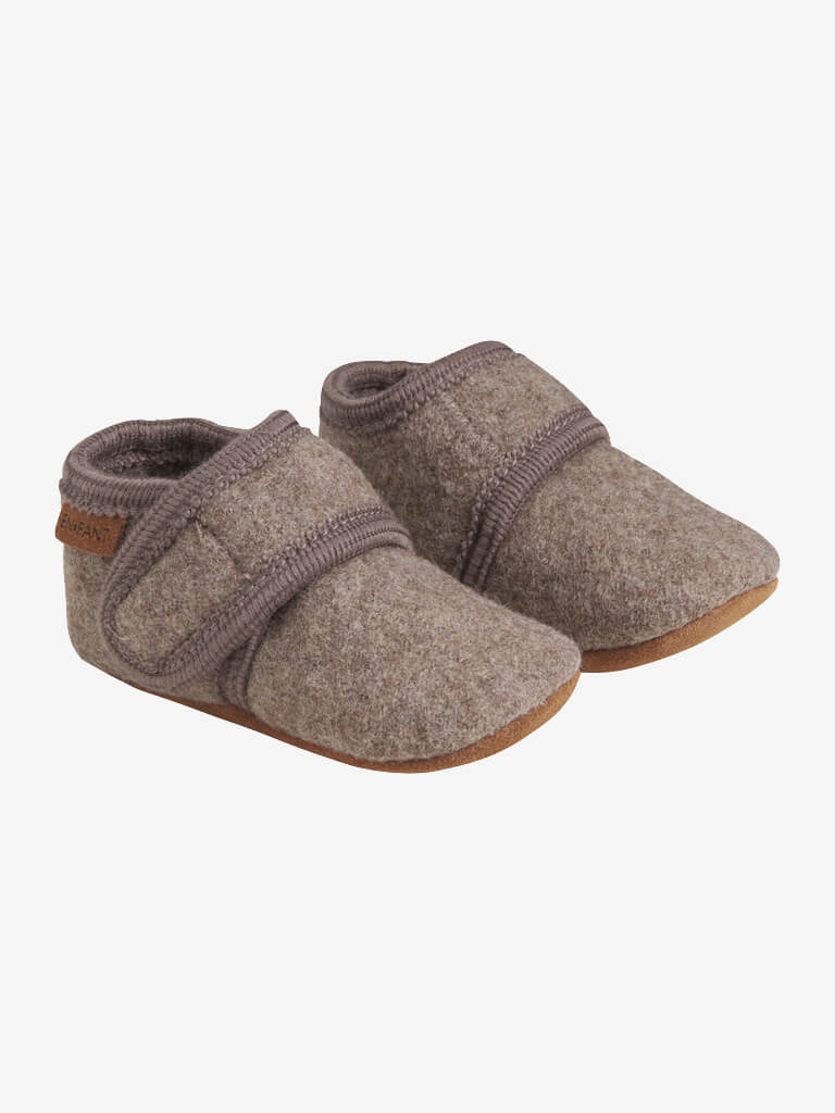 Dětské bačkůrky 100% vlna hnědé Walnut En Fant Velikost: 25/26
