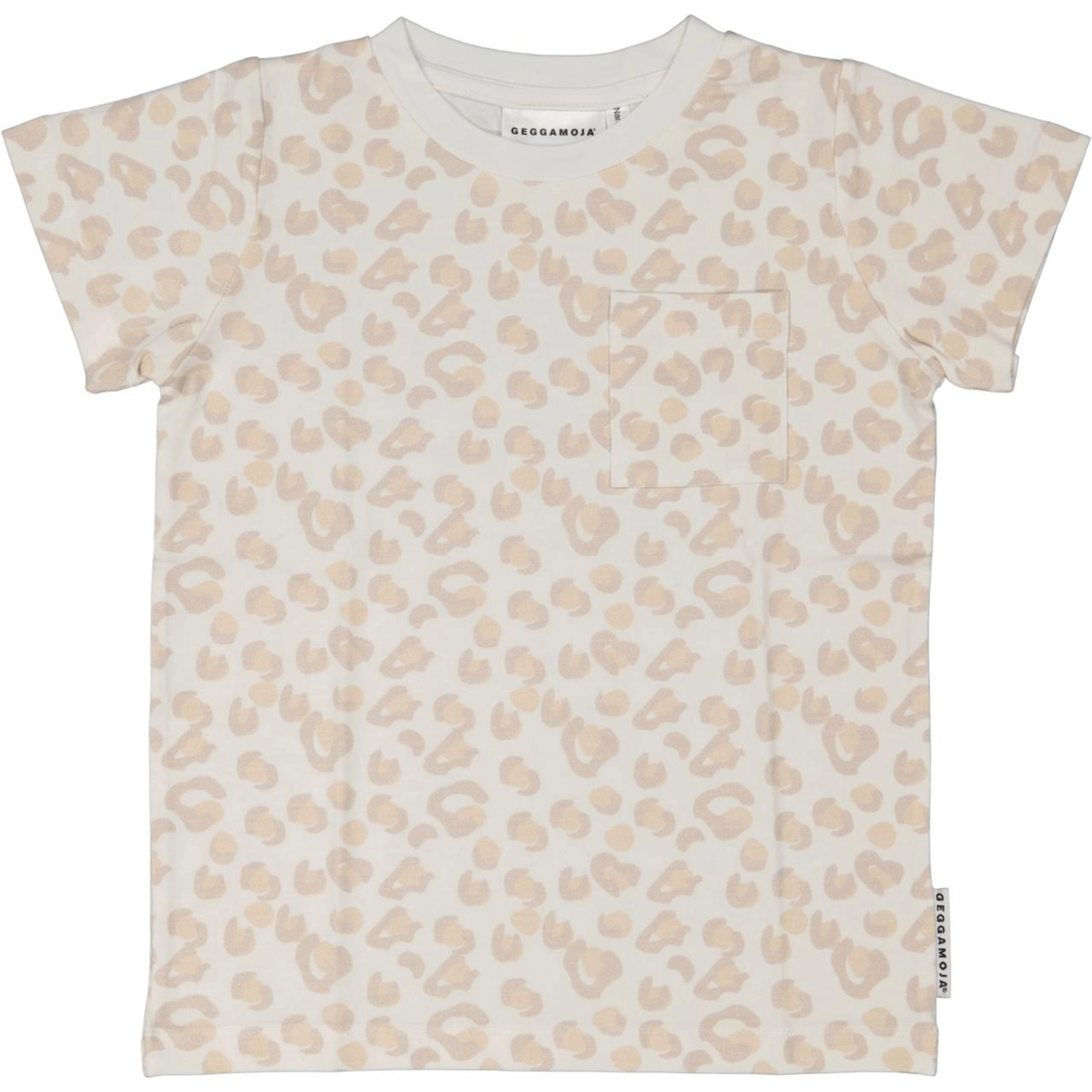 Dětské bambusové tričko s krátkým rukávem Soft beige leo Geggamoja Velikost: 110/116