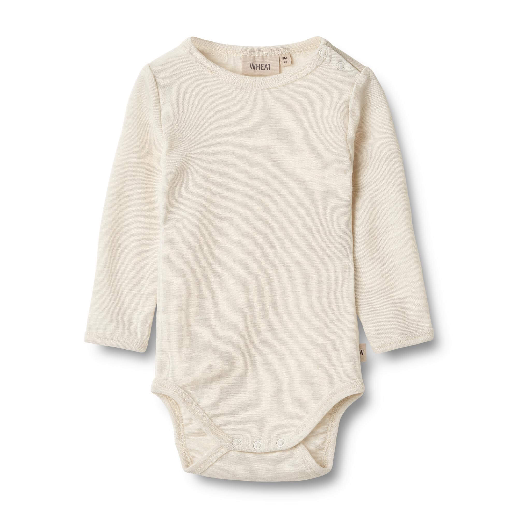 Merino body dětské dlouhý rukáv krémové eggshell melange Lucca Wheat Velikost: 80
