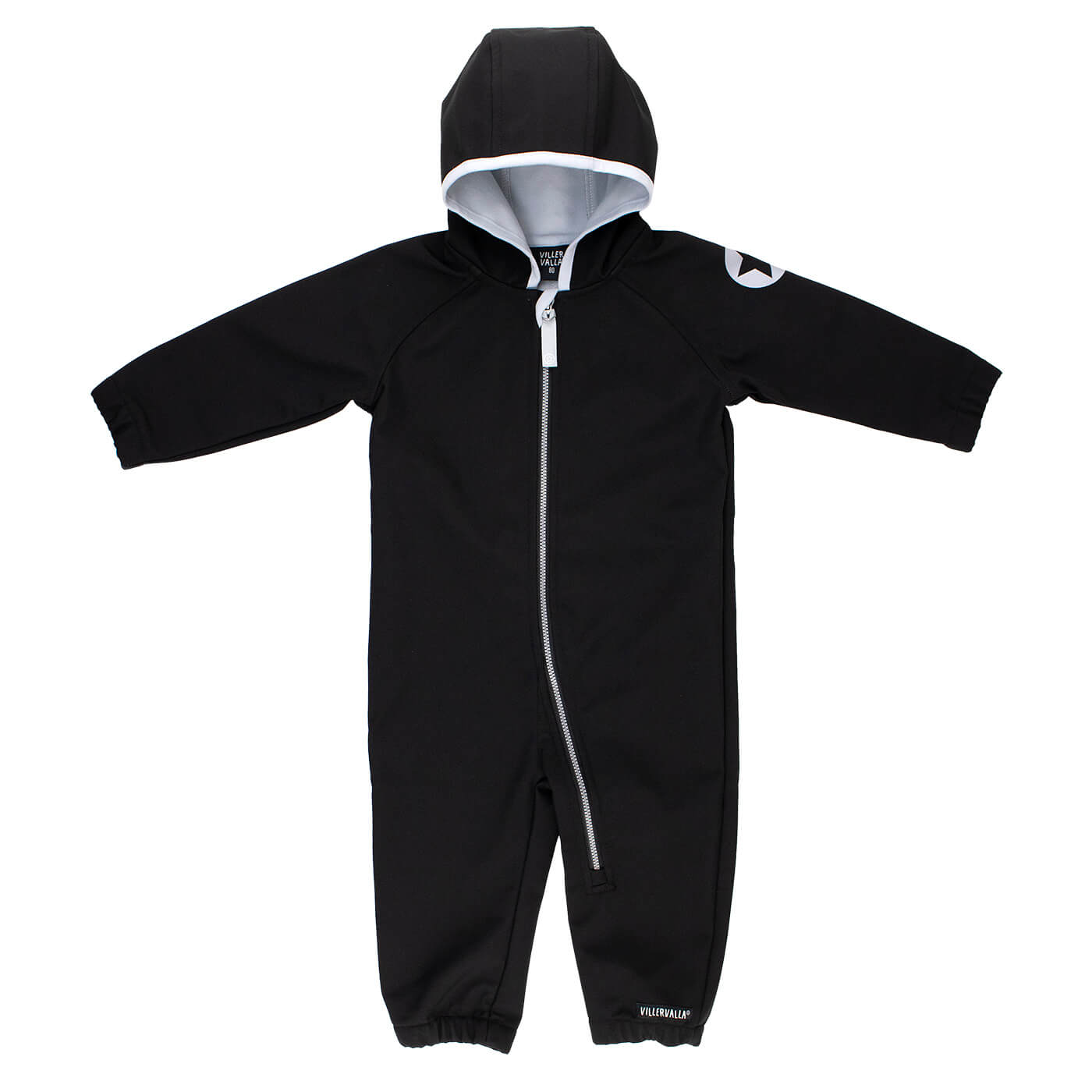 Dětská větru a vodě odolná softshellová kombinéza černá NIGHT Villervalla Velikost: 74